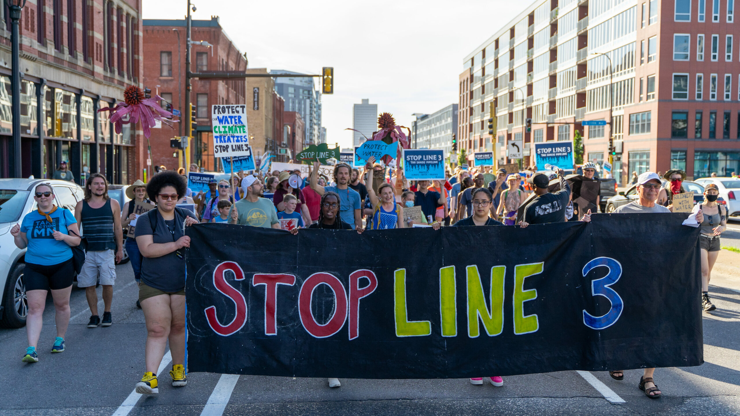 Marching down Washington Ave to Amy Klobuchar's office on June 10