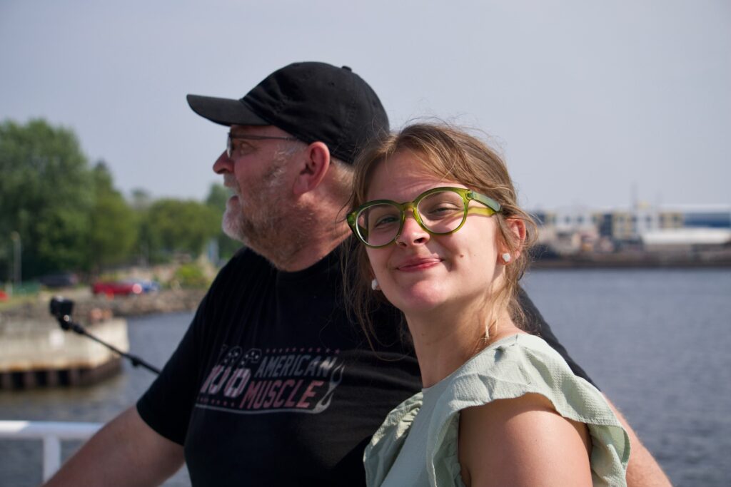 DyAnna Grondal and her dad enjoy Lake Superior